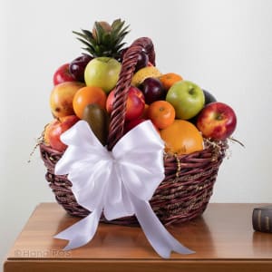 Deepest Sympathy Fruit Basket Flower Bouquet