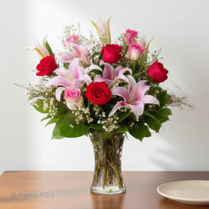Blushing Rose & Lily  Flower Bouquet