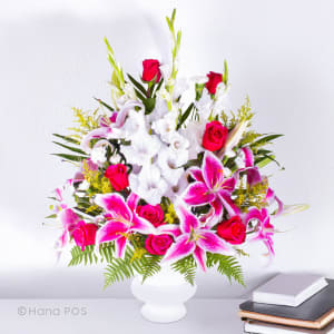 Precious  Pink Funeral Arrangement Flower Bouquet