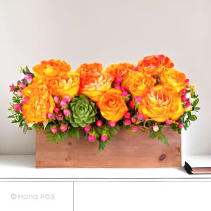 Rustic  Orange Rose Arrangment Flower Bouquet