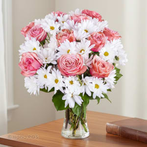 Daisies and Rose Vase