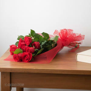 Long Stem Red Roses Wrapped