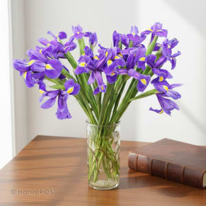 Blue Irises Arrangement Flower Bouquet