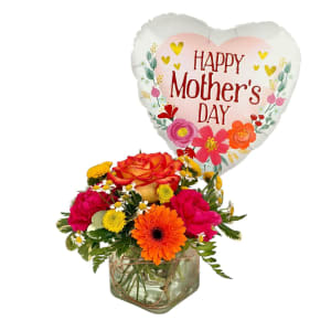 Sunset Harvest Cube Flower Bouquet