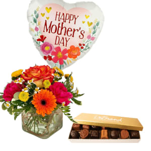 Sunset Harvest Cube Flower Bouquet