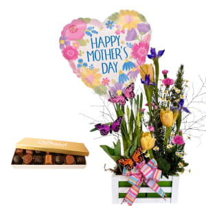 Butterfly Garden Crate Flower Bouquet