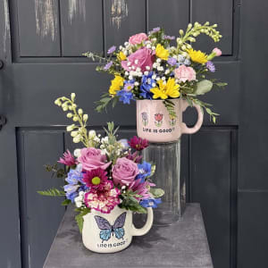 Life is Good Mug Arrangement Flower Bouquet