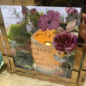 Loved & Remembered Lantern With Silk (Artificial) Floral Accents