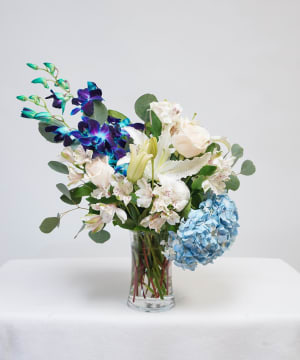 AF-29 Arreglo de orquideas, hortensia, alstroemerias, rosas y lirios Flower Bouquet