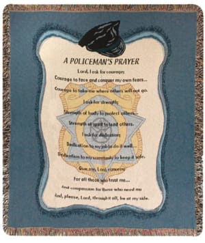 A Policeman's Prayer Tapestry Throw Flower Bouquet