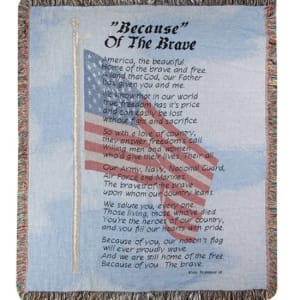 Because of the Brave Tapestry Throw Flower Bouquet