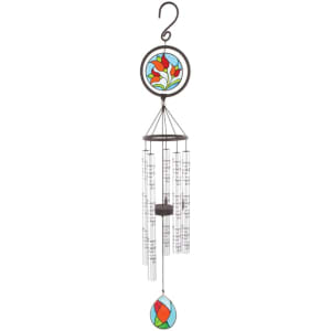 35" Stained Glass Sonnet Chime Flower Bouquet