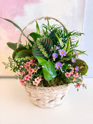Zen Retreat Garden Mixed Basket Flower Bouquet