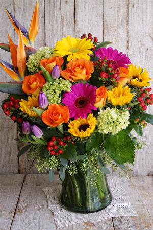 Vibrant Autumn Vase Flower Bouquet