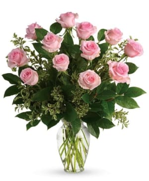Roses in Vase Flower Bouquet