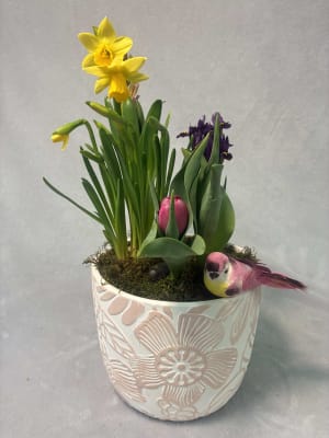 Hand Painted Blub Garden Flower Bouquet