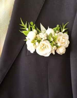 Pocket Square Boutonniere Flower Bouquet