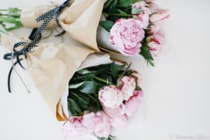 Peonies Wrapped-3,6,12 Flower Bouquet