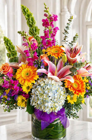 Large Cylinder of Spring Flower Bouquet