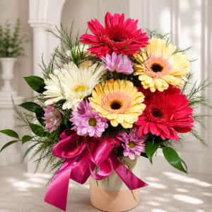 Pastel Gerbera & Daisy Vase Flower Bouquet
