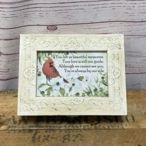 Beautiful Memories Cardinal Music Box Flower Bouquet