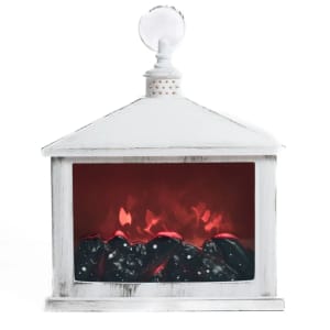Flickering Fireplace Silk (Artificial) Lantern Flower Bouquet