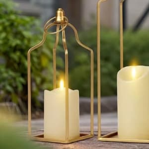 Curved Gold Lanterns Flower Bouquet