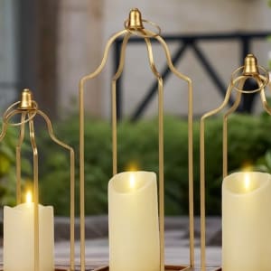 Curved Gold Lanterns Flower Bouquet
