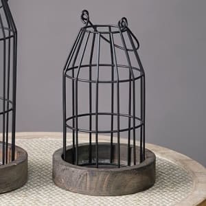 Wooden Base Cage Lanterns Flower Bouquet