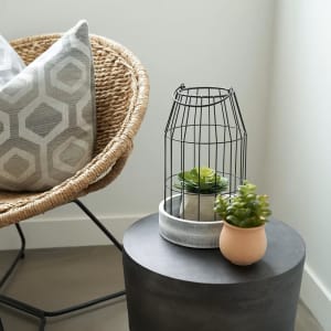 Wooden Base Cage Lanterns