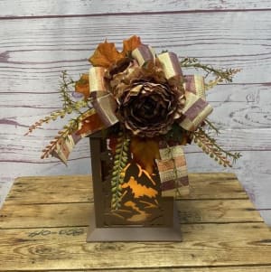 Fall Focal Silk (Artificial) Lanterns Flower Bouquet