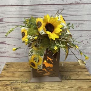 Fall Focal Silk (Artificial) Lanterns Flower Bouquet