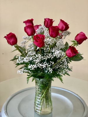 Classic Dozen Rose Bouquet Rose - Pick Your  Color Flower Bouquet