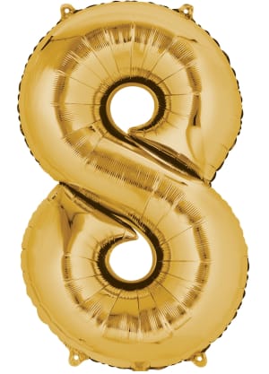 34" Gold Numbers 0 thru 9 Balloon Can be Added to Any Balloon Bouquet Flower Bouquet