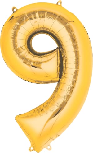 34" Gold Numbers 0 thru 9 Balloon Can be Added to Any Balloon Bouquet Flower Bouquet