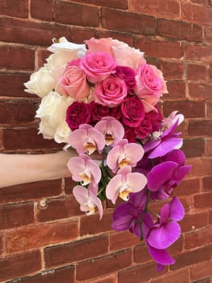 Pink Ombre Cascade Bouquet