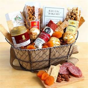 Gourmet Basket Flower Bouquet