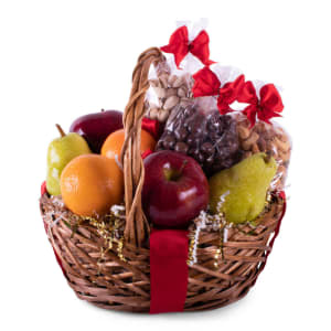 Fruit & Nut Basket Flower Bouquet
