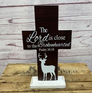 Nature Themed Memorial Crosses Flower Bouquet