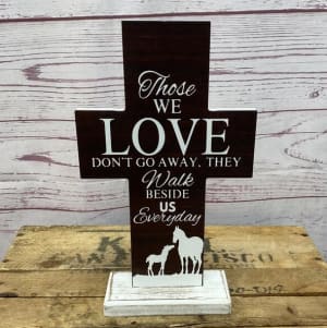 Nature Themed Memorial Crosses Flower Bouquet