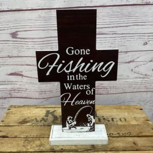 Nature Themed Memorial Crosses Flower Bouquet