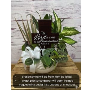 Nature Themed Memorial Crosses Flower Bouquet