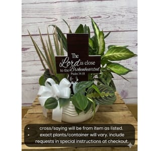 Nature Themed Memorial Crosses Flower Bouquet
