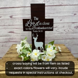 Nature Themed Memorial Crosses Flower Bouquet