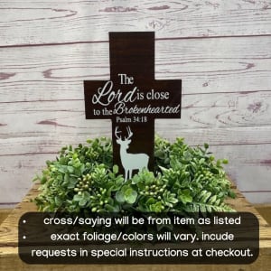 Nature Themed Memorial Crosses Flower Bouquet