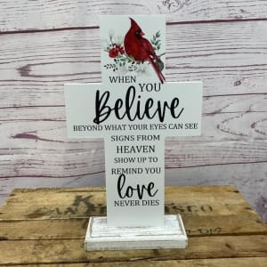 Cardinal Memorial Crosses Flower Bouquet