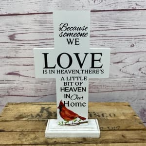 Cardinal Memorial Crosses Flower Bouquet