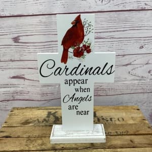 Cardinal Memorial Crosses Flower Bouquet