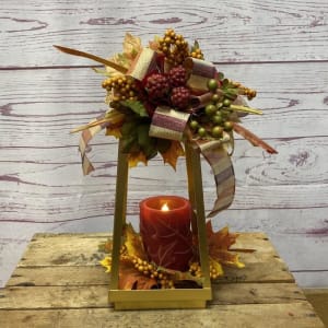 Autumnal Accents Silk (Artificial) Lantern Flower Bouquet