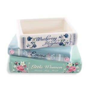 Women Classics Book Stack Vase Flower Bouquet